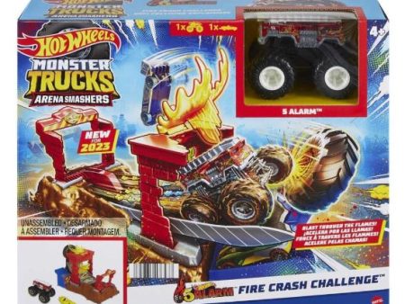 HOT WHEELS MONSTER TRUCKS ARENA SMASHERS FIRE CRASH CHALLENGE PLAYSET – 5 ALARM on Sale