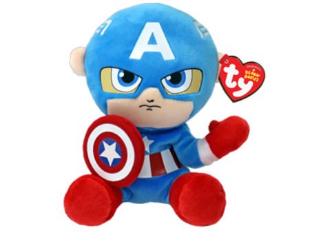 TY BEANIE BOO - MARVEL - CAPTAIN AMERICA REGULAR Online now