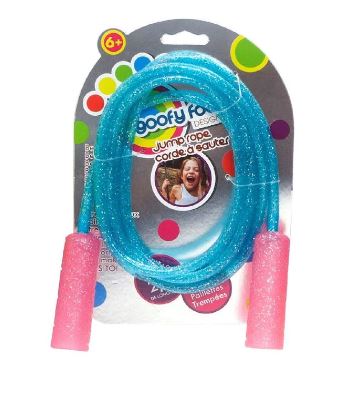 GOOFY FOOT GLITTER JUMP ROPE ASSORTED For Sale