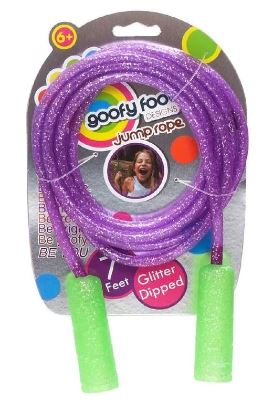 GOOFY FOOT GLITTER JUMP ROPE ASSORTED For Sale