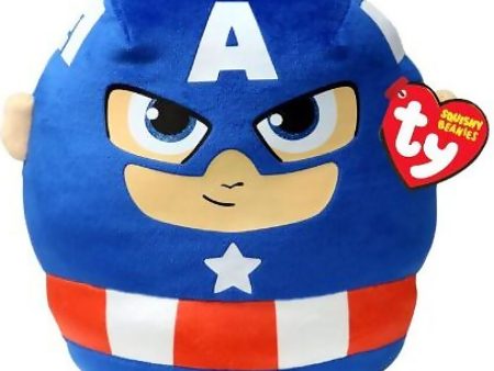 TY SQUISHY BEANIES - MARVEL CAPTAIN AMERICA 25CM PLUSH For Discount