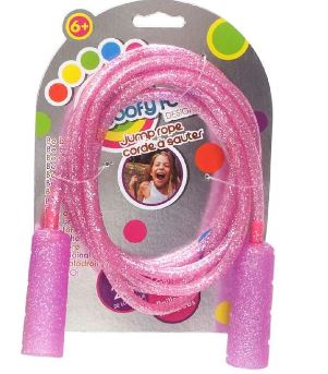 GOOFY FOOT GLITTER JUMP ROPE ASSORTED For Sale