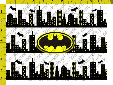 3 Batman City Scape Bats Strips Edible Cake Decoration Edible Cake Topper Image Strips ABPID50286 Discount