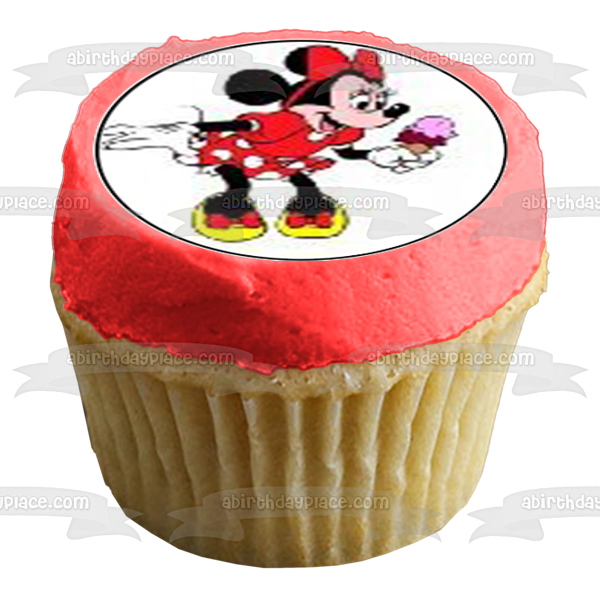 Minnie Mouse Ice Cream Edible Cupcake Topper Images ABPID00470 Online