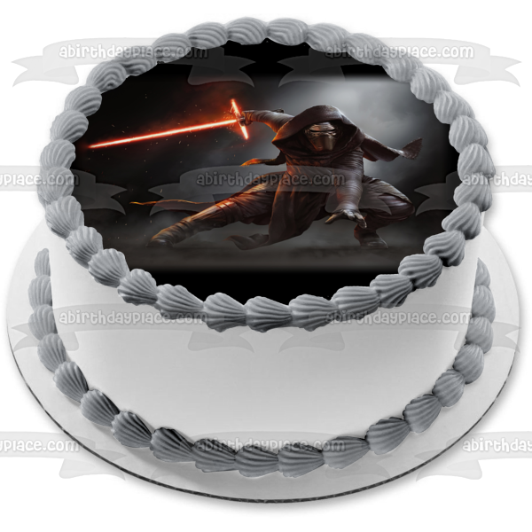 Star Wars Kylo Ren Light Saber Edible Cake Topper Image ABPID49766 Supply