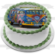 VW Hippie Van Edible Cake Topper Image ABPID49759 For Discount