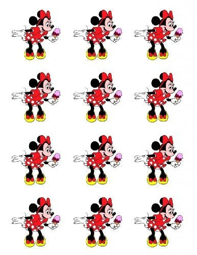 Minnie Mouse Ice Cream Edible Cupcake Topper Images ABPID00470 Online