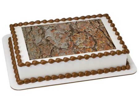 Wood Bark Edible Cake Topper Image on Sale