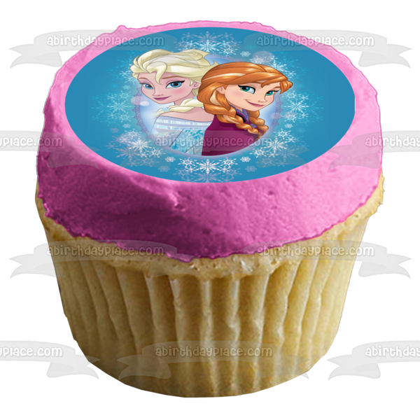 Disney Frozen Anna Elsa Snowflakes Edible Cake Topper Image ABPID49657 Online Hot Sale