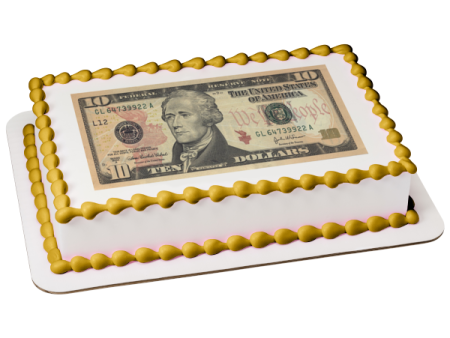 10 Dollar Bill American Currency Edible Cake Topper Image ABPID00012 Fashion