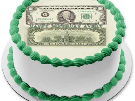 Us Money $100 Bills Front and Back Edible Cake Topper Image ABPID49773 Sale