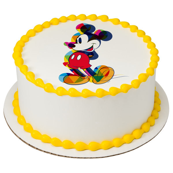 Mickey One Of A Kind Colorful Edible Cake Topper Image Online Sale