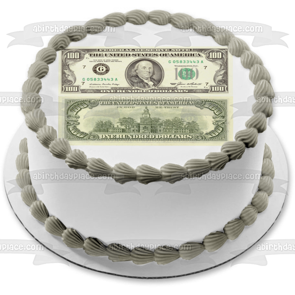 Us Money $100 Bills Front and Back Edible Cake Topper Image ABPID49773 Sale