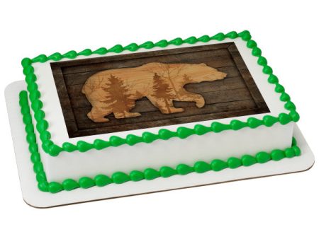 Rustic Bear Edible Cake Topper Image Discount