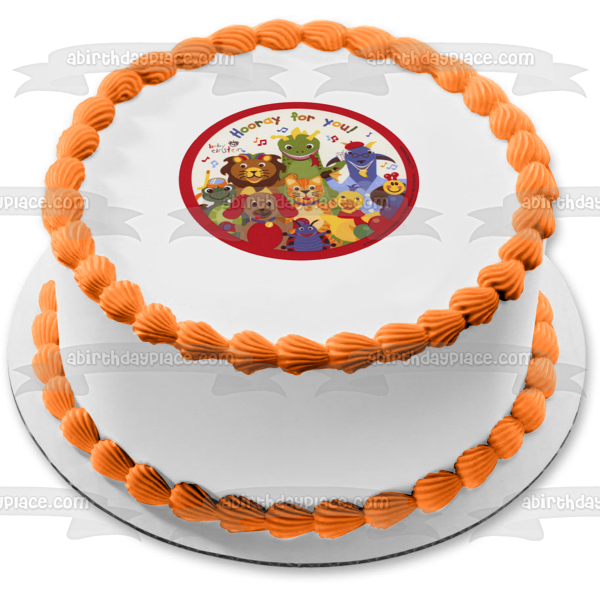 Baby Einstein Party Bard the Dragon Neptune the Turtle Happy Birthday Godzilla the Dog Issac the Lion Edible Cake Topper Image ABPID24326 Hot on Sale