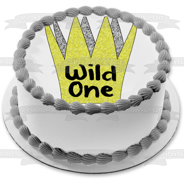 Wild One Gold Crown Where the Wild Things Are Edible Cake Topper Image ABPID50291 Supply