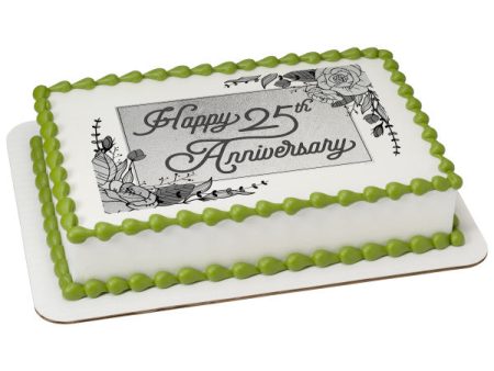 25th Anniversary Edible Cake Topper Image Discount