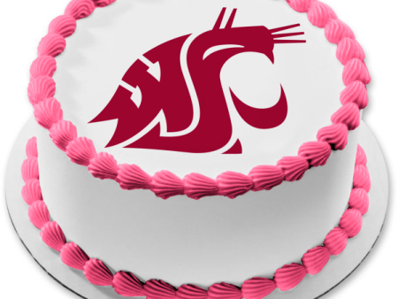 Washington State Cougars Football Logo NCAA Edible Cake Topper Image ABPID24093 Cheap