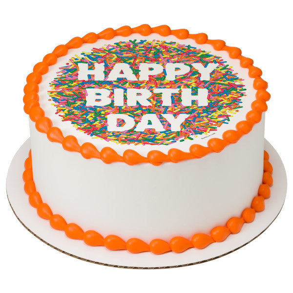 Happy Birthday Edible Cake Topper Image Online