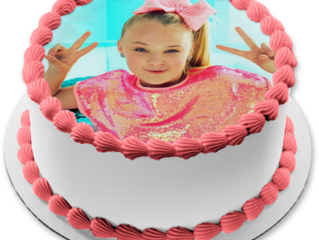 Jo Jo Siwa Peace Signs Pink Hairbow Edible Cake Topper Image ABPID49794 Online