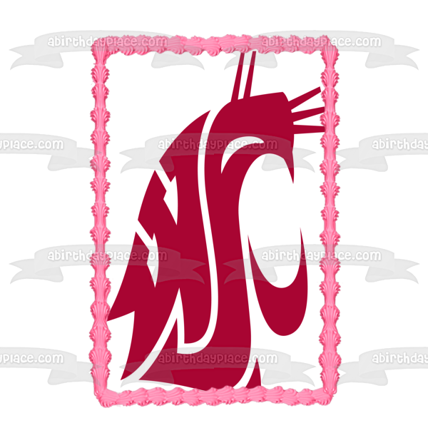 Washington State Cougars Football Logo NCAA Edible Cake Topper Image ABPID24093 Cheap