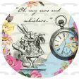 Round Truly Alice White Rabbit Tea Party Birthday Edible Cake Topper Image ABPID50241 For Discount