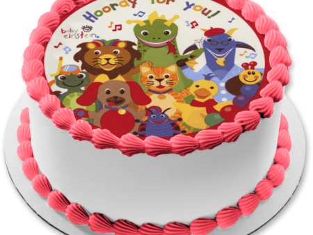 Baby Einstein Party Bard the Dragon Neptune the Turtle Happy Birthday Godzilla the Dog Issac the Lion Edible Cake Topper Image ABPID24326 Hot on Sale