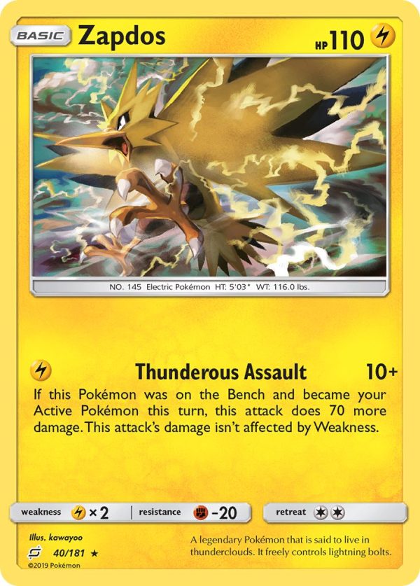 Zapdos (40 181) (Theme Deck Exclusive) [Sun & Moon: Team Up] For Sale