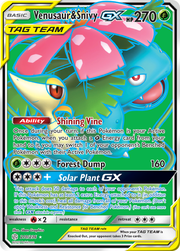 Venusaur & Snivy GX (210 236) [Sun & Moon: Cosmic Eclipse] For Cheap