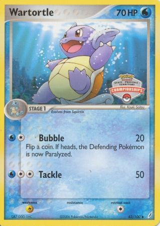 Wartortle (42 100) (States Championship Promo) [EX: Crystal Guardians] For Discount