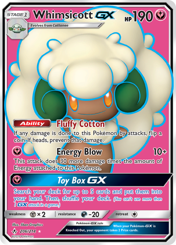 Whimsicott GX (206 214) [Sun & Moon: Unbroken Bonds] For Sale