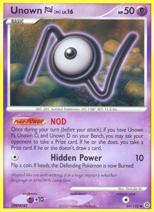 Unown N (69 132) [Diamond & Pearl: Secret Wonders] Online Sale