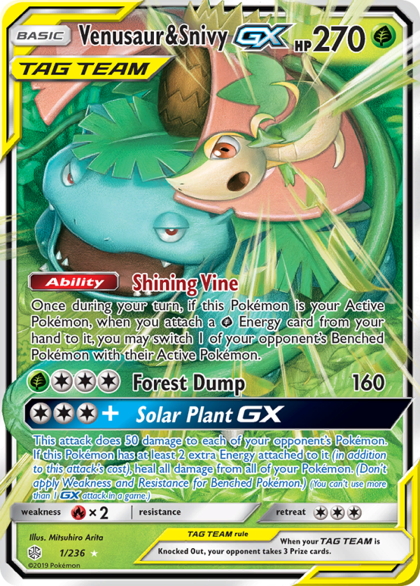 Venusaur & Snivy GX (1 236) [Sun & Moon: Cosmic Eclipse] Discount