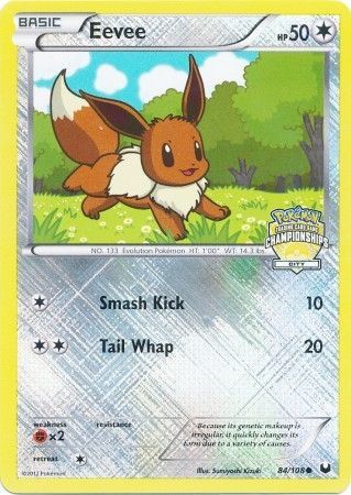 Eevee (84 108) (City Championship Promo) [Black & White: Dark Explorers] Supply