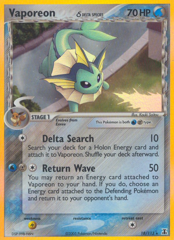 Vaporeon (18 113) (Delta Species) [EX: Delta Species] Online Sale