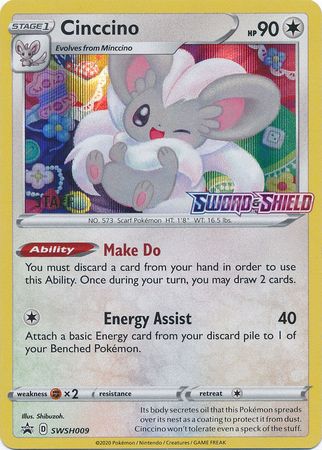 Cinccino (SWSH009) (Staff Prerelease Promo) [Sword & Shield: Black Star Promos] Online Sale