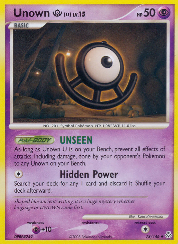 Unown U (78 146) [Diamond & Pearl: Legends Awakened] Hot on Sale