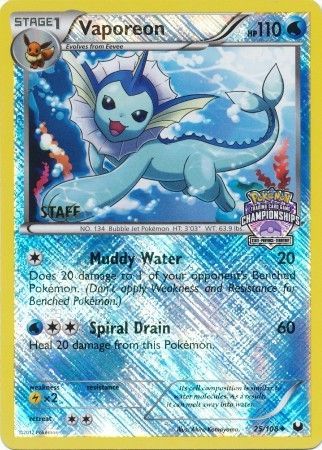 Vaporeon (25 108) (State Province Championship 2013 Promo Staff) [Black & White: Dark Explorers] Online Sale