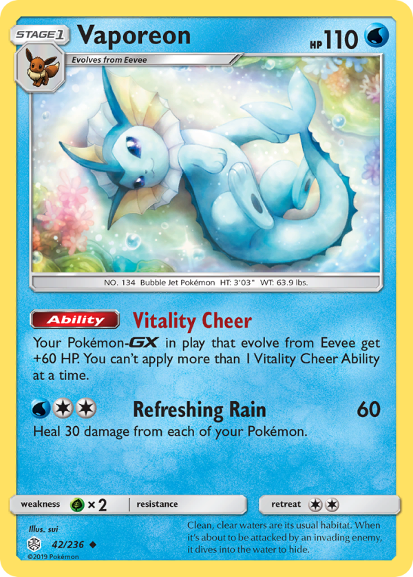 Vaporeon (42 236) [Sun & Moon: Cosmic Eclipse] Cheap