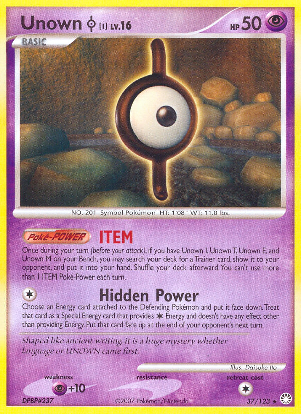 Unown I (37 123) [Diamond & Pearl: Mysterious Treasures] on Sale