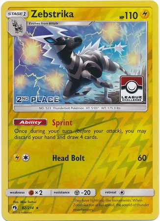 Zebstrika (82 214) (League Promo 2nd Place) [Sun & Moon: Lost Thunder] Online now