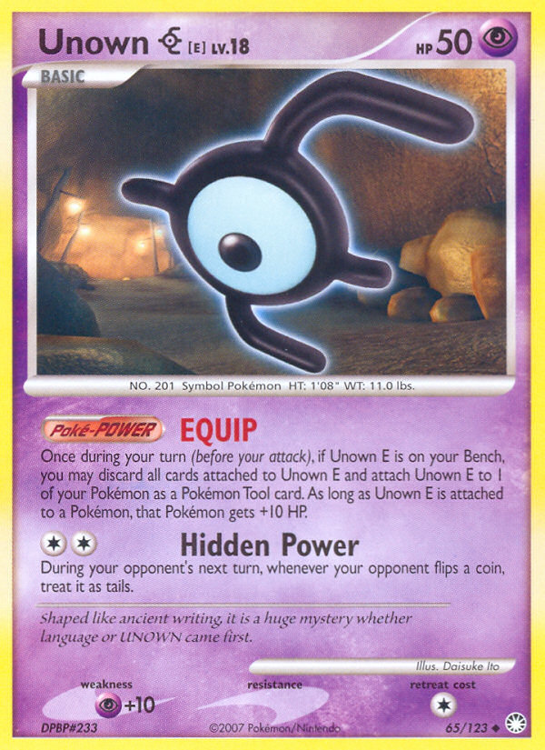 Unown E (65 123) [Diamond & Pearl: Mysterious Treasures] For Discount