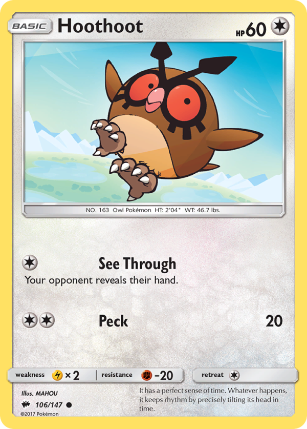 Hoothoot (106 147) [Sun & Moon: Burning Shadows] on Sale