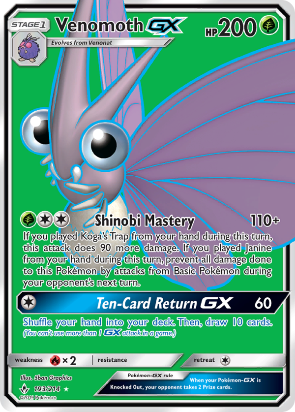 Venomoth GX (193 214) [Sun & Moon: Unbroken Bonds] Supply