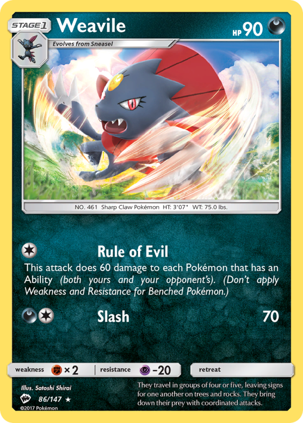 Weavile (86 147) [Sun & Moon: Burning Shadows] Online